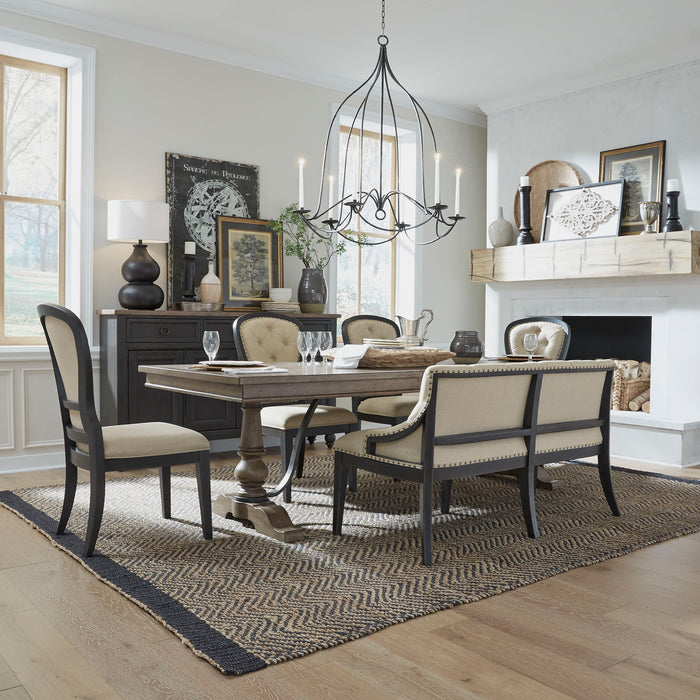 Americana Farmhouse - Upholstered Shelter Dining Bench – Upholstered Benches by Liberty Furniture at Furniture Wholesale Plus , Nashville furniture store