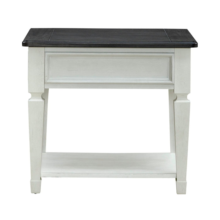 Allyson Park - Drawer End Table - Wirebrushed White / Charcoal – End Tables by Liberty Furniture at Furniture Wholesale Plus , Nashville furniture store