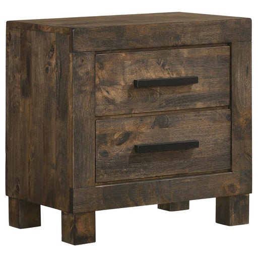 Woodmont - 2-Drawer Nightstand - Rustic Golden Brown - Premium Accent Nightstands from CoasterEveryday - Just $229! Shop now at Furniture Wholesale Plus  We are the best furniture store in Nashville, Hendersonville, Goodlettsville, Madison, Antioch, Mount Juliet, Lebanon, Gallatin, Springfield, Murfreesboro, Franklin, Brentwood