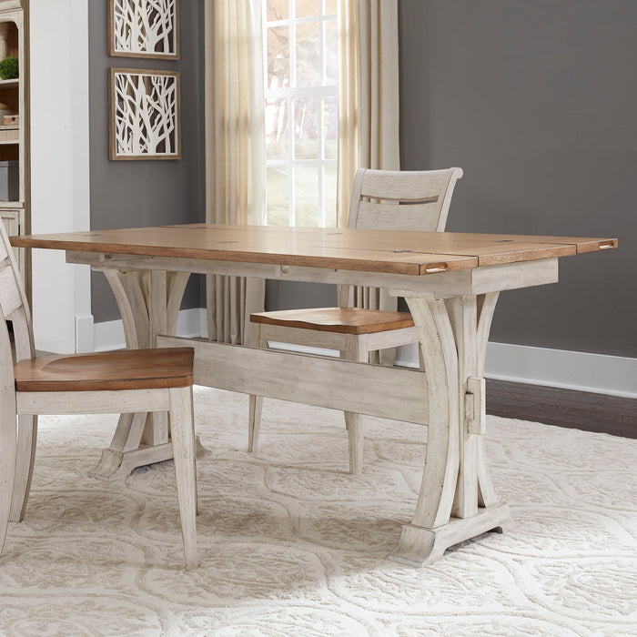 Farmhouse Reimagined - Flip Lid Sofa Table - Antique White / Chestnut Tops – Sofa Tables by Liberty Furniture at Furniture Wholesale Plus , Nashville furniture store