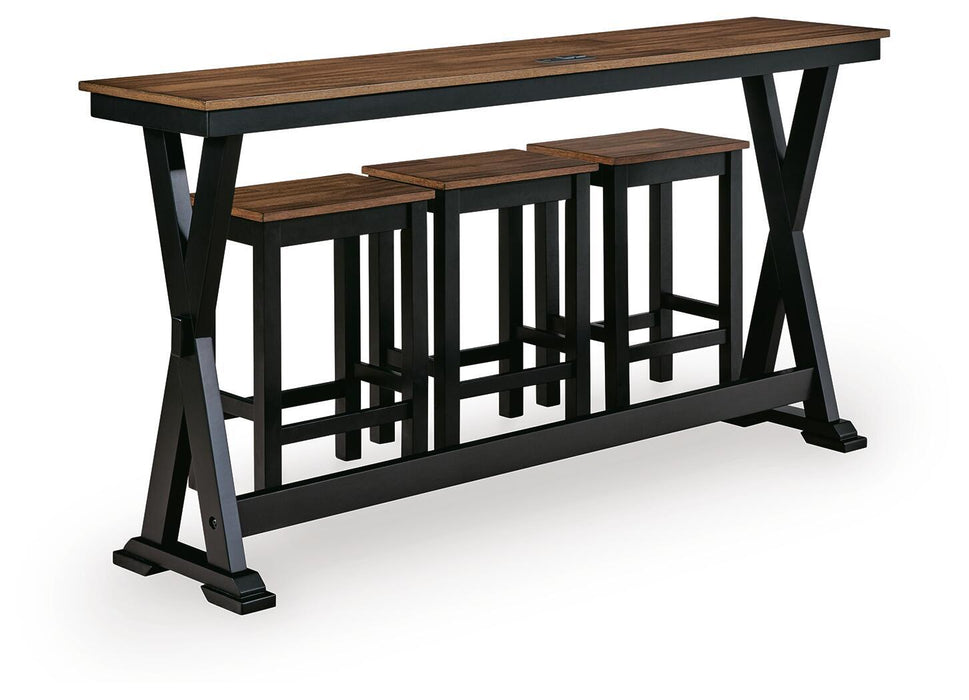 Wildenauer - Rectangular Dining Room Counter Table Set (Set of 4) - Brown / Black – 4 Piece Dining Room Sets by Signature Design by Ashley® at Furniture Wholesale Plus , Nashville furniture store