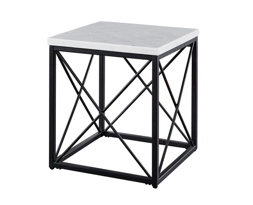 Skyler - Square End Table With Marble Top - White – End Tables by Steve Silver Furniture at Furniture Wholesale Plus , Nashville furniture store