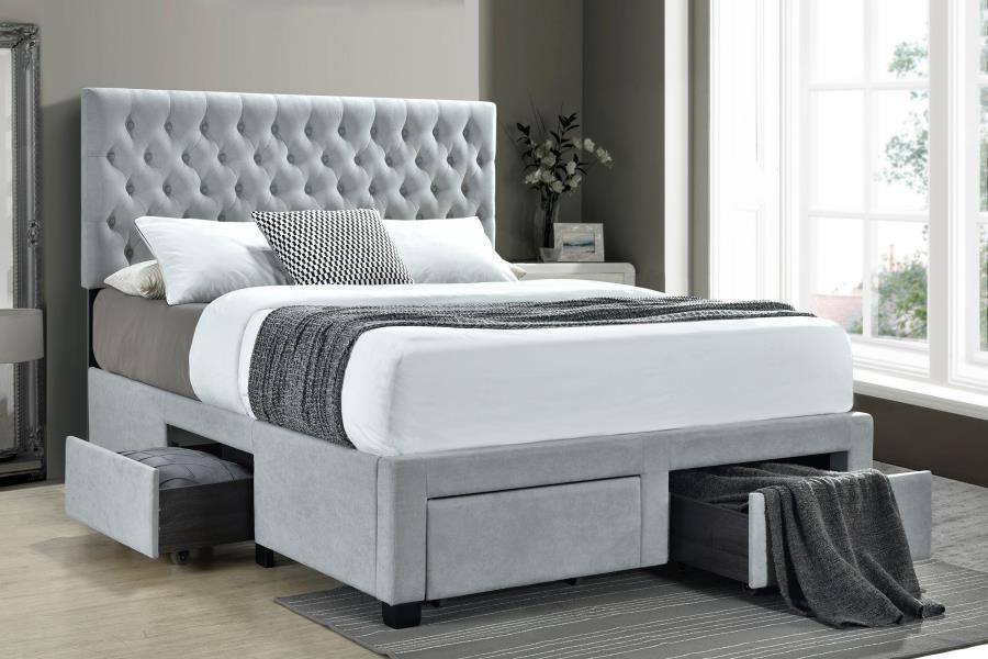 Soledad - Upholstered Storage Panel Bed – Storage Beds by CoasterEssence at Furniture Wholesale Plus , Nashville furniture store
