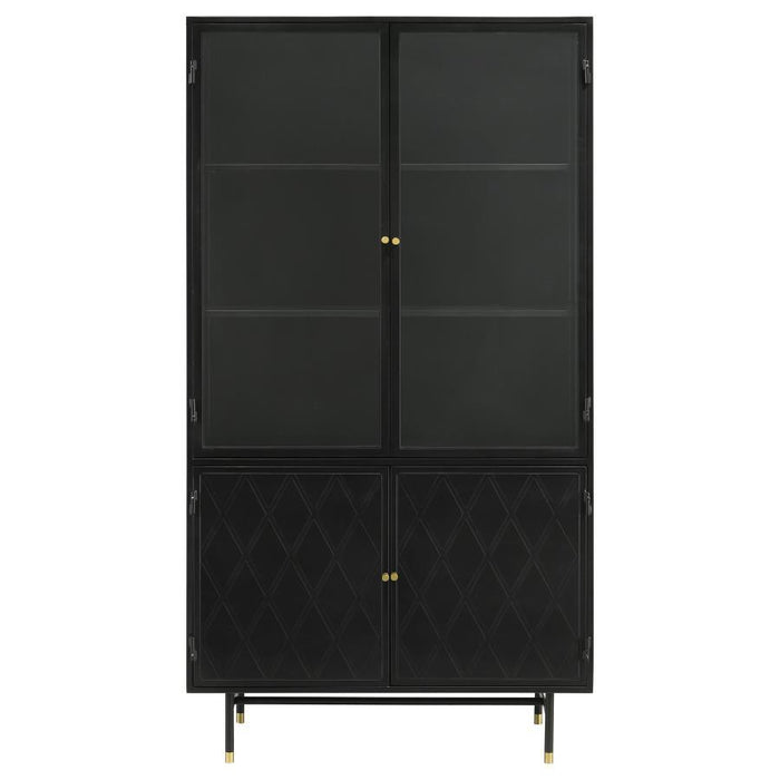 Santiago - 4 Door Metal Tall Storage Cabinet - Matte Black – Accent Cabinets by CoasterElevations at Furniture Wholesale Plus , Nashville furniture store