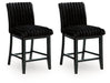 Mervannie - Upholstered Barstool (Set of 2) - Black – Stool Sets by Signature Design by Ashley® at Furniture Wholesale Plus , Nashville furniture store