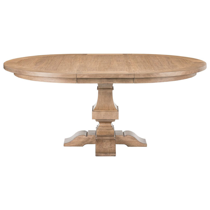 Haven Hills - Pedestal Table - Camel Beige – Dining Tables with Extensions by Liberty Furniture at Furniture Wholesale Plus , Nashville furniture store