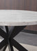 Xena - White Marble Top Round Table - Black – Dining Tables by Steve Silver Furniture at Furniture Wholesale Plus , Nashville furniture store