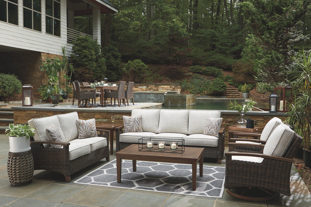 Paradise Trail - 3 Pc. - Lounge Set - Medium Brown – 3 Piece Outdoor Sets by Signature Design by Ashley® at Furniture Wholesale Plus , Nashville furniture store
