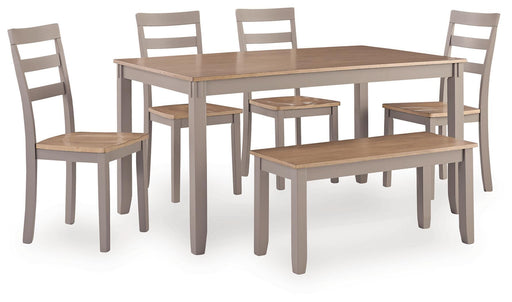Harperfeld - Dining Room Table Set (Set of 6) - Natural / Gray – 6 Piece Dining Room Sets by Signature Design by Ashley® at Furniture Wholesale Plus , Nashville furniture store