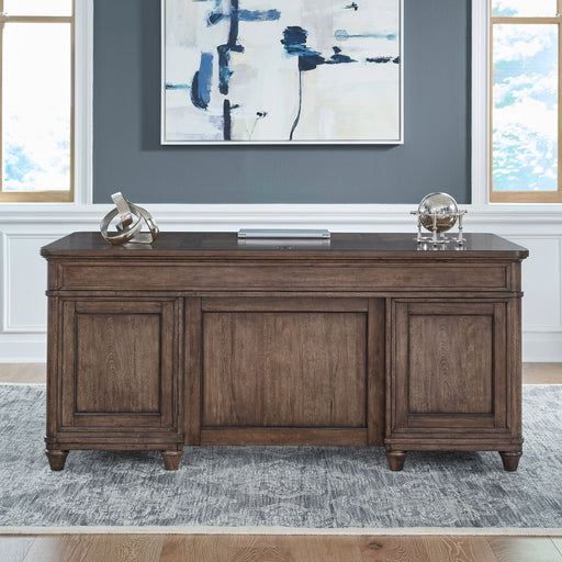 Harrison Heights - Jr Executive Desk - Sienna – Executive Desks by Liberty Furniture at Furniture Wholesale Plus , Nashville furniture store
