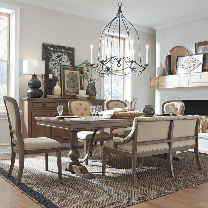 Americana Farmhouse - Dining Room Trestle Table Set – 5 Piece Dining Room Sets by Liberty Furniture at Furniture Wholesale Plus , Nashville furniture store