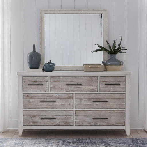 Backroads - Dresser & Mirror - Weathered White – Dresser & Mirror by Liberty Furniture at Furniture Wholesale Plus , Nashville furniture store