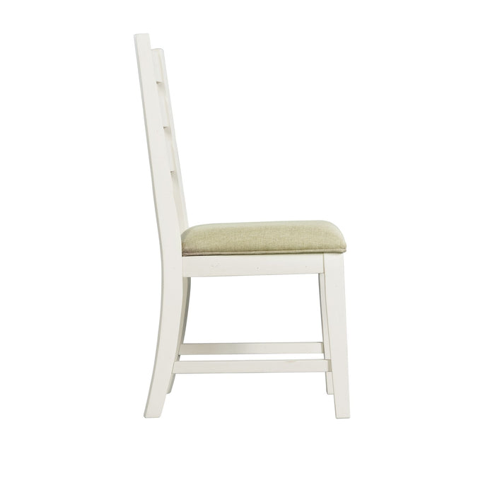 Park Creek - Ladder Back Side Chair (Set of 2) - Cottage White Finish – Chair Sets by Elements International at Furniture Wholesale Plus , Nashville furniture store