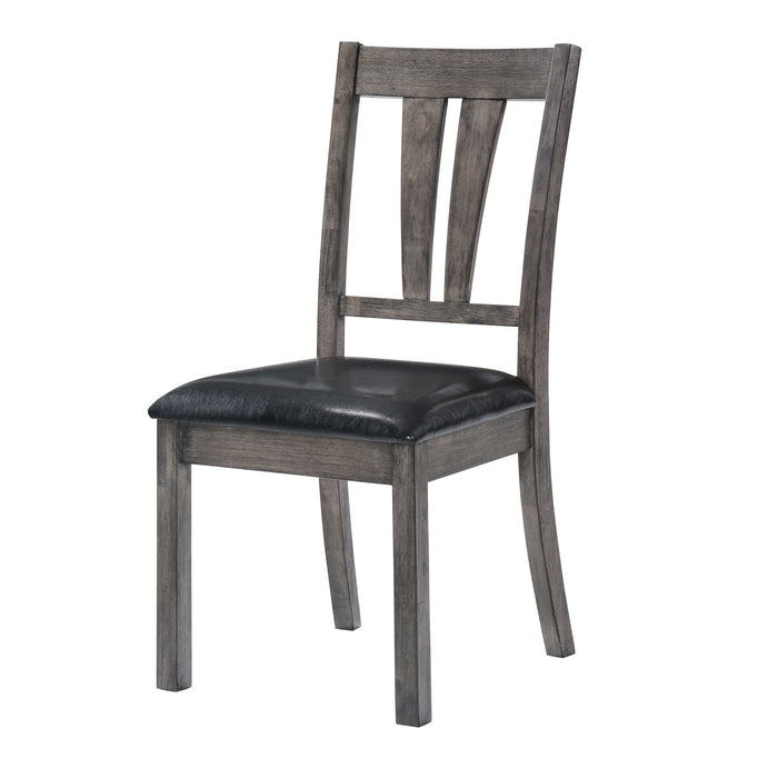 Nathan - Fan Back Chair With PU Seat (Set of 2) - Gray Oak – Chair Sets by Elements International at Furniture Wholesale Plus , Nashville furniture store