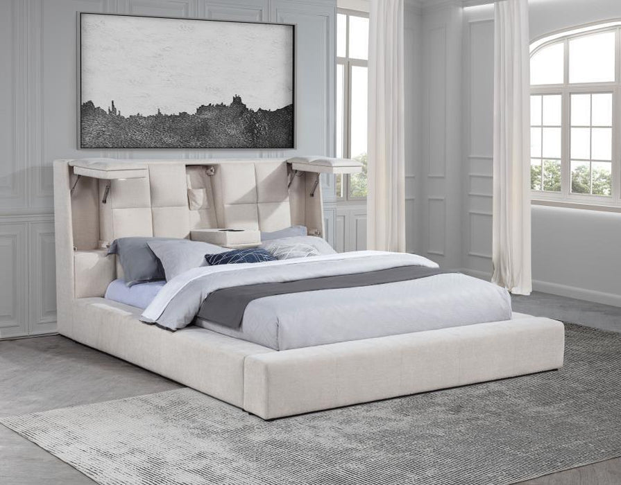 Dreux - Upholstered Panel Platform Bed – Upholstered Beds by Coaster Fine Furniture at Furniture Wholesale Plus , Nashville furniture store