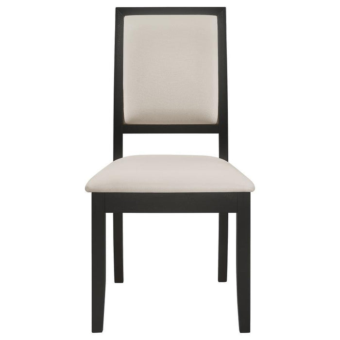 Louise - Upholstered Wood Dining Side Chairs (Set of 2) - Black – Chair Sets by CoasterEveryday at Furniture Wholesale Plus , Nashville furniture store