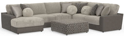 Canyon - 4 Piece Sectional With Cuddler Seat Cushions, Included Accent Pillows And Cocktail Ottoman (Left Side Facing Chaise) - Umber – 2 Piece Living Room Sets by Jackson at Furniture Wholesale Plus , Nashville furniture store