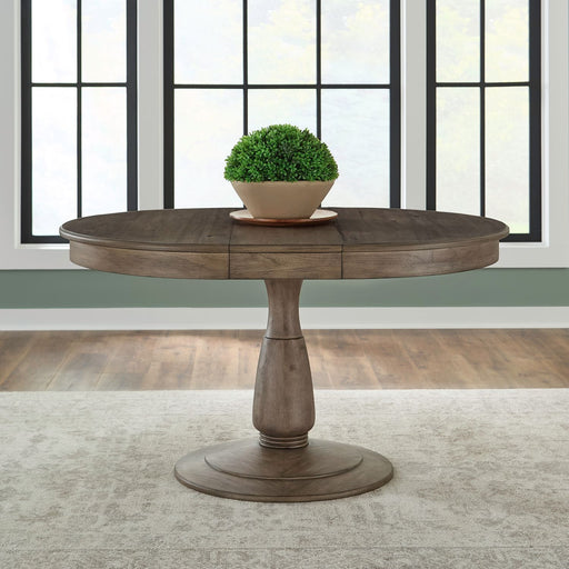 Hickory Grove - Pedestal Table Set - Heirloom Brown – Dining Tables with Extensions by Liberty Furniture at Furniture Wholesale Plus , Nashville furniture store