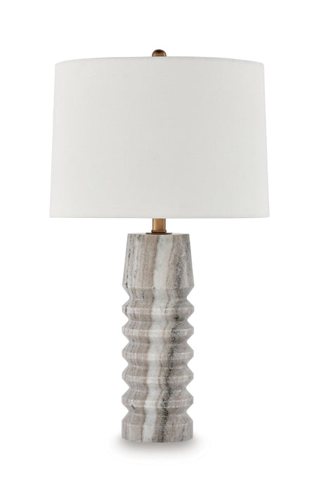 Desmont - Marble Table Lamp - White / Beige / Gray – Table Lamps by Signature Design by Ashley® at Furniture Wholesale Plus , Nashville furniture store