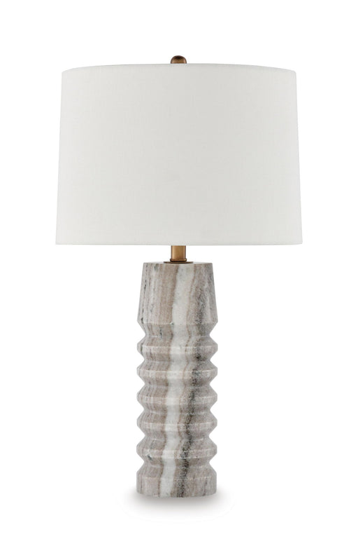 Desmont - Marble Table Lamp - White / Beige / Gray – Table Lamps by Signature Design by Ashley® at Furniture Wholesale Plus , Nashville furniture store