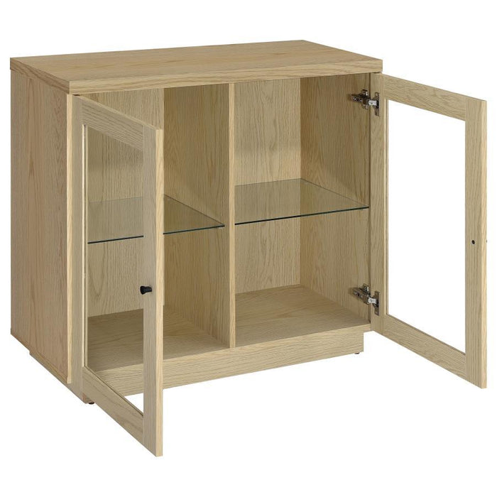 Tilbury - 2-Door Glass Front Accent Display Cabinet - Light Oak – Display Cabinets by Coaster Fine Furniture at Furniture Wholesale Plus , Nashville furniture store