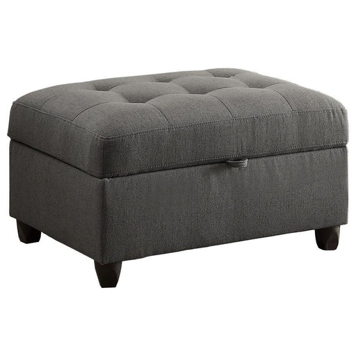 Stonenesse - Rectangular Upholstered Storage Ottoman - Gray - Premium Storage Ottomans from CoasterEveryday - Just $229! Shop now at Furniture Wholesale Plus  We are the best furniture store in Nashville, Hendersonville, Goodlettsville, Madison, Antioch, Mount Juliet, Lebanon, Gallatin, Springfield, Murfreesboro, Franklin, Brentwood