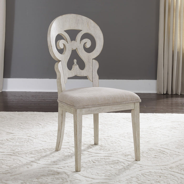 Farmhouse Reimagined - Splat Back Side Chair - Antique White / Chestnut Tops – Side Chairs by Liberty Furniture at Furniture Wholesale Plus , Nashville furniture store