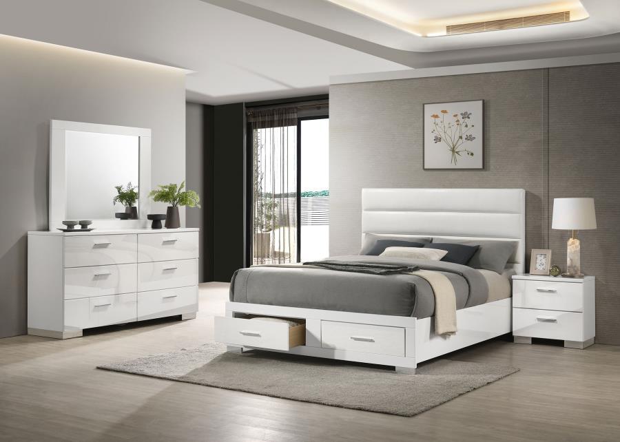 Felicity - Storage Bedroom Set - White - Premium 4 Piece Bedroom Sets from Coaster Fine Furniture - Just $1979! Shop now at Furniture Wholesale Plus  We are the best furniture store in Nashville, Hendersonville, Goodlettsville, Madison, Antioch, Mount Juliet, Lebanon, Gallatin, Springfield, Murfreesboro, Franklin, Brentwood
