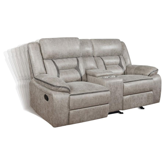 Greer - Upholstered Motion Reclining Loveseat – Reclining Loveseats by CoasterEveryday at Furniture Wholesale Plus , Nashville furniture store