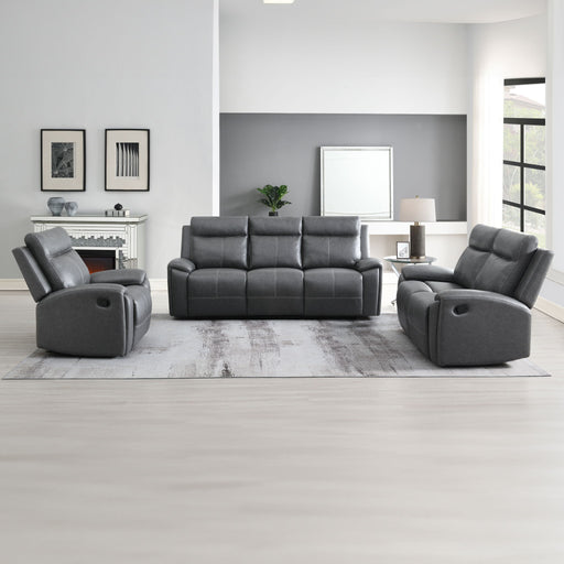 Gaston - 3 Piece Manual Reclining Set - Gray – 3 Piece Living Room Sets by Steve Silver Furniture at Furniture Wholesale Plus , Nashville furniture store