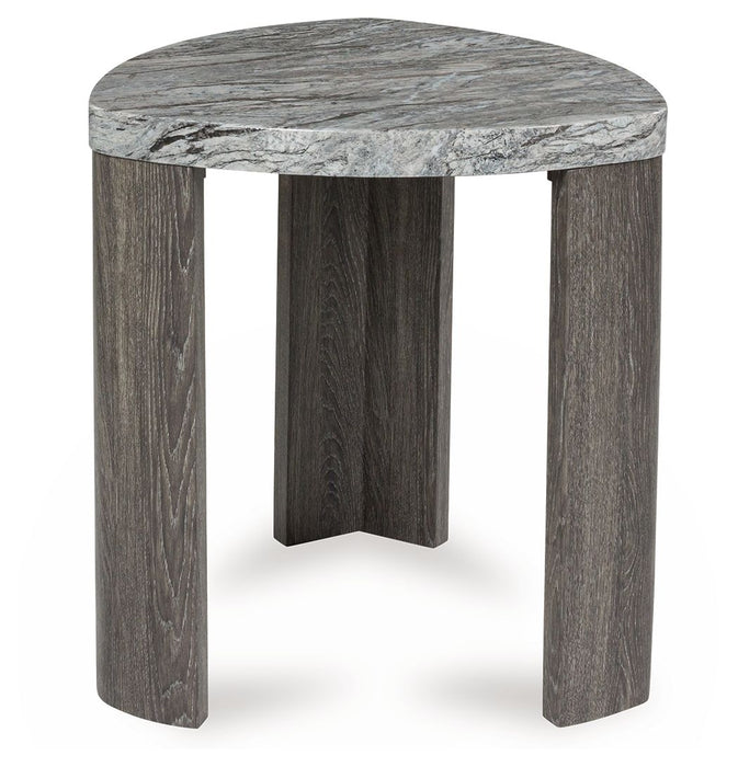 Surmour - Triangle End Table - Gray / Brown – End Tables by Signature Design by Ashley® at Furniture Wholesale Plus , Nashville furniture store