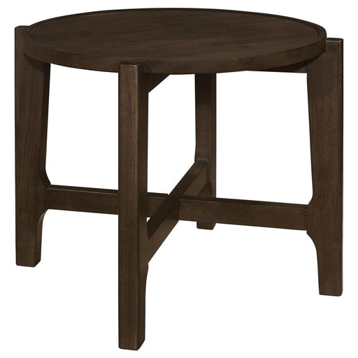 Cota - Round Solid Wood End Table - Dark Brown – End Tables by Coaster Fine Furniture at Furniture Wholesale Plus , Nashville furniture store
