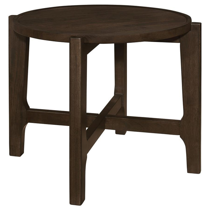 Cota - Round Solid Wood End Table - Dark Brown – End Tables by Coaster Fine Furniture at Furniture Wholesale Plus , Nashville furniture store