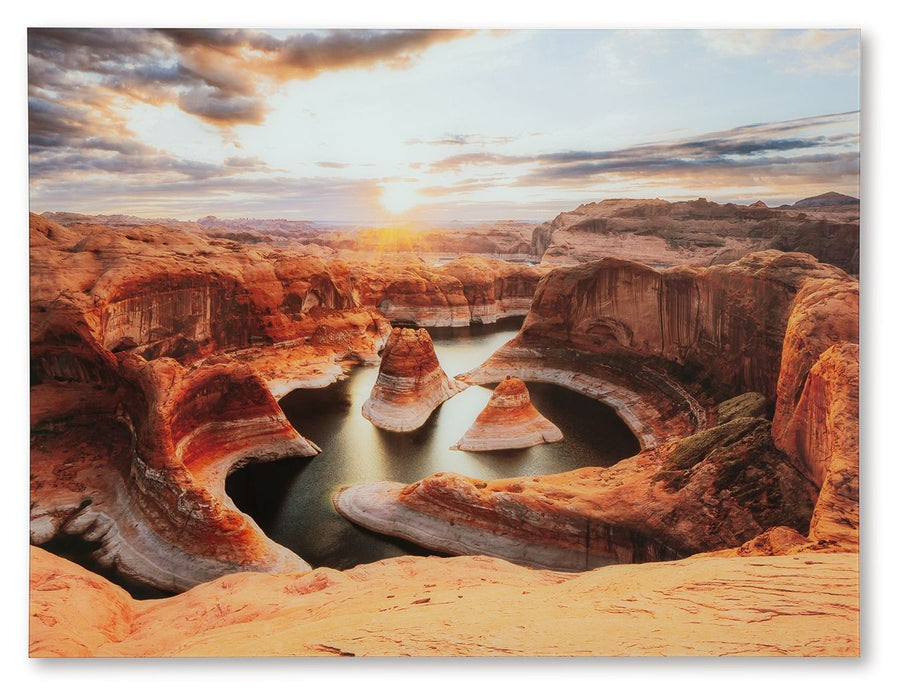 Deemsdon - Wall Art - Blue / Amber – Wall Decor by Signature Design by Ashley® at Furniture Wholesale Plus , Nashville furniture store