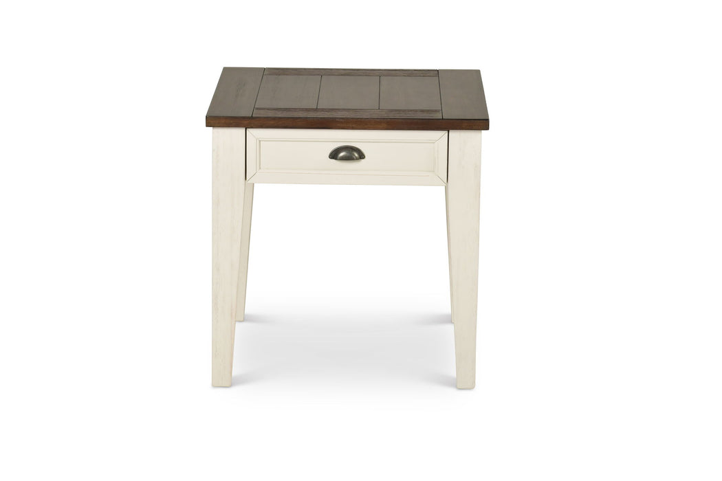 Cayla - End Table - Dark Oak / White – End Tables by Steve Silver Furniture at Furniture Wholesale Plus , Nashville furniture store