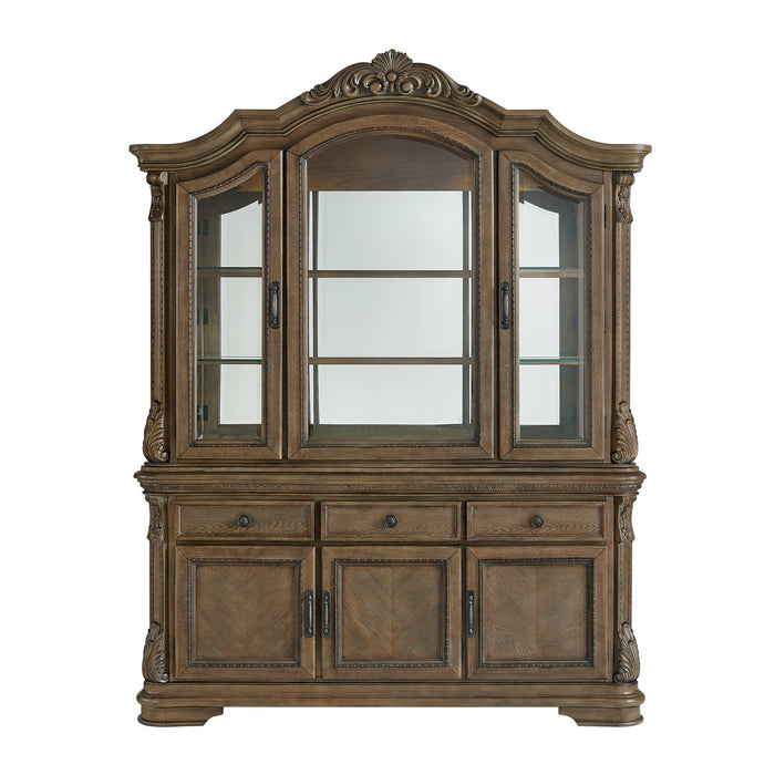 Madison Park - Server & Hutch With Led - Walnut – Display Cabinets by Elements International at Furniture Wholesale Plus , Nashville furniture store