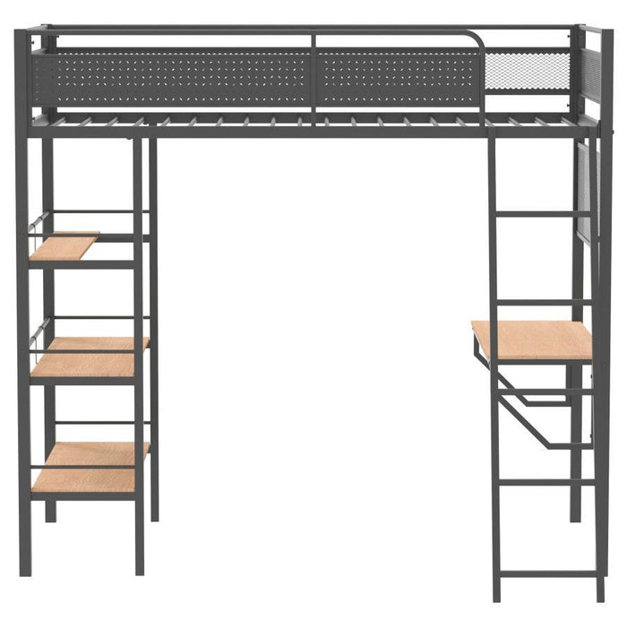 Campus - 3-Shelf Metal Twin Workstation Loft Bed – Loft Beds by Coaster Fine Furniture at Furniture Wholesale Plus , Nashville furniture store
