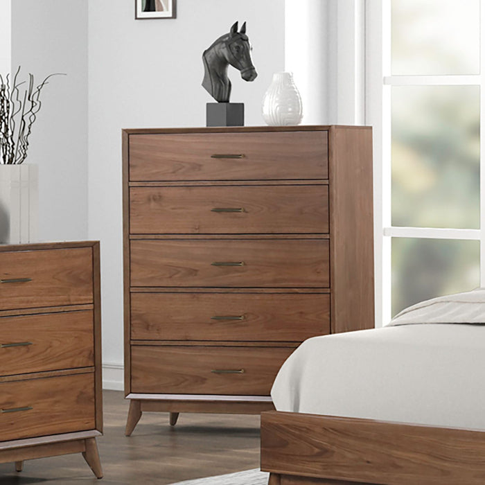 Century Modern - 5 Drawer Chest - Walnut – Accent Chests by Liberty Furniture at Furniture Wholesale Plus , Nashville furniture store