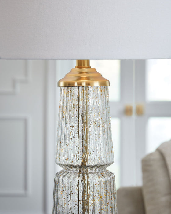 Bakersboro - Glass Table Lamp - Clear / Gold Finish – Table Lamps by Signature Design by Ashley® at Furniture Wholesale Plus , Nashville furniture store