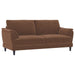 Selma - Velvet Upholstered Crescent Arm Sofa - Rust – Stationary Sofas by Coaster Fine Furniture at Furniture Wholesale Plus , Nashville furniture store