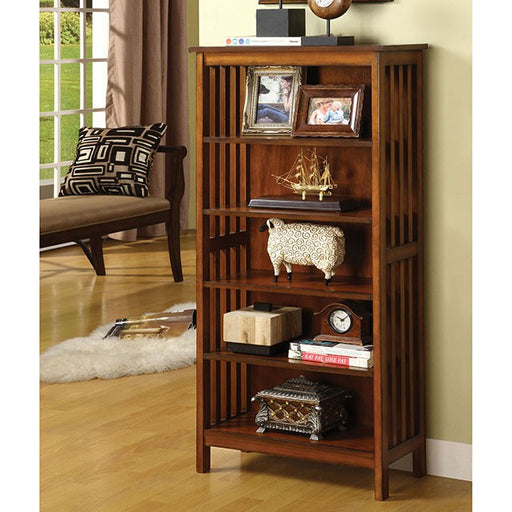 Valencia I Antique Oak Media Shelf - Premium Bookcase from FOA East - Just $154.05! Shop now at Furniture Wholesale Plus  We are the best furniture store in Nashville, Hendersonville, Goodlettsville, Madison, Antioch, Mount Juliet, Lebanon, Gallatin, Springfield, Murfreesboro, Franklin, Brentwood