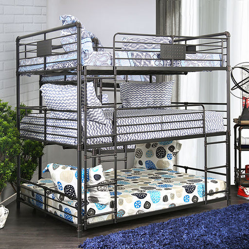 Olga I Sand Black Full/Full/Full Bunk Bed - Premium Bunk Bed from FOA East - Just $1012.05! Shop now at Furniture Wholesale Plus  We are the best furniture store in Nashville, Hendersonville, Goodlettsville, Madison, Antioch, Mount Juliet, Lebanon, Gallatin, Springfield, Murfreesboro, Franklin, Brentwood