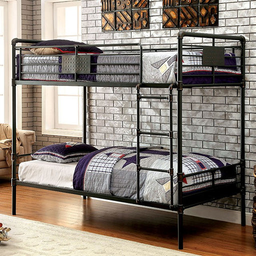 OLGA Antique Black Metal Twin/Twin Bunk Bed - Premium Bunk Bed from FOA East - Just $583.05! Shop now at Furniture Wholesale Plus  We are the best furniture store in Nashville, Hendersonville, Goodlettsville, Madison, Antioch, Mount Juliet, Lebanon, Gallatin, Springfield, Murfreesboro, Franklin, Brentwood