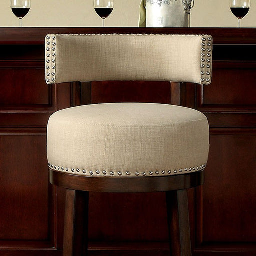 LYNSEY Dark Oak/Beige 29" Bar Stool - Premium Barstool from FOA East - Just $368.55! Shop now at Furniture Wholesale Plus  We are the best furniture store in Nashville, Hendersonville, Goodlettsville, Madison, Antioch, Mount Juliet, Lebanon, Gallatin, Springfield, Murfreesboro, Franklin, Brentwood