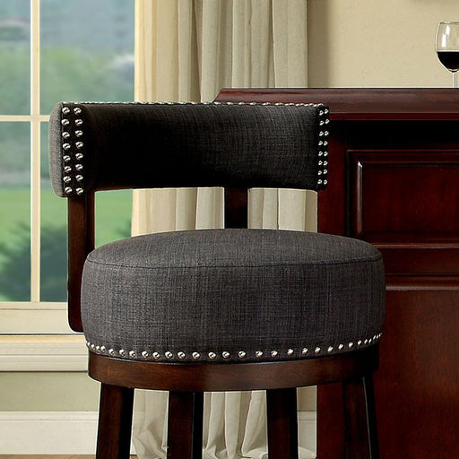 LYNSEY Dark Oak/Gray 24" Bar Stool - Premium Barstool from FOA East - Just $349.05! Shop now at Furniture Wholesale Plus  We are the best furniture store in Nashville, Hendersonville, Goodlettsville, Madison, Antioch, Mount Juliet, Lebanon, Gallatin, Springfield, Murfreesboro, Franklin, Brentwood