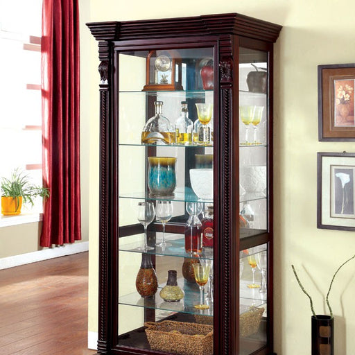 TULARE Dark Cherry Curio - Premium Curio from FOA East - Just $863.85! Shop now at Furniture Wholesale Plus  We are the best furniture store in Nashville, Hendersonville, Goodlettsville, Madison, Antioch, Mount Juliet, Lebanon, Gallatin, Springfield, Murfreesboro, Franklin, Brentwood