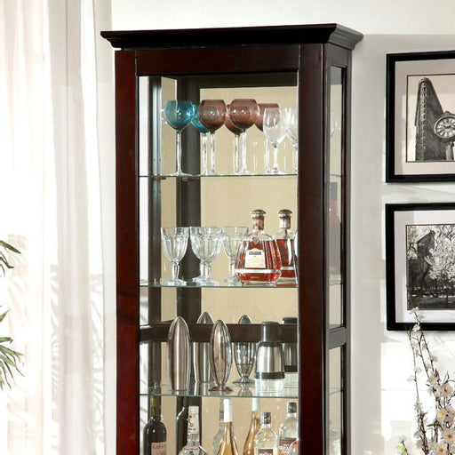 LUDDEN Dark Walnut Curio - Premium Curio from FOA East - Just $622.05! Shop now at Furniture Wholesale Plus  We are the best furniture store in Nashville, Hendersonville, Goodlettsville, Madison, Antioch, Mount Juliet, Lebanon, Gallatin, Springfield, Murfreesboro, Franklin, Brentwood