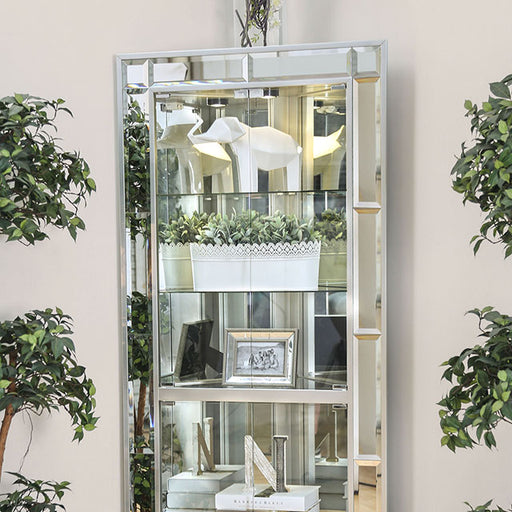 Chouteau Silver Curio Cabinet - Premium Curio from FOA East - Just $680.55! Shop now at Furniture Wholesale Plus  We are the best furniture store in Nashville, Hendersonville, Goodlettsville, Madison, Antioch, Mount Juliet, Lebanon, Gallatin, Springfield, Murfreesboro, Franklin, Brentwood