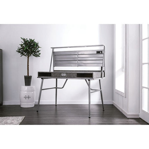 Mccredmond Silver Desk - Premium Desk from FOA East - Just $388.05! Shop now at Furniture Wholesale Plus  We are the best furniture store in Nashville, Hendersonville, Goodlettsville, Madison, Antioch, Mount Juliet, Lebanon, Gallatin, Springfield, Murfreesboro, Franklin, Brentwood