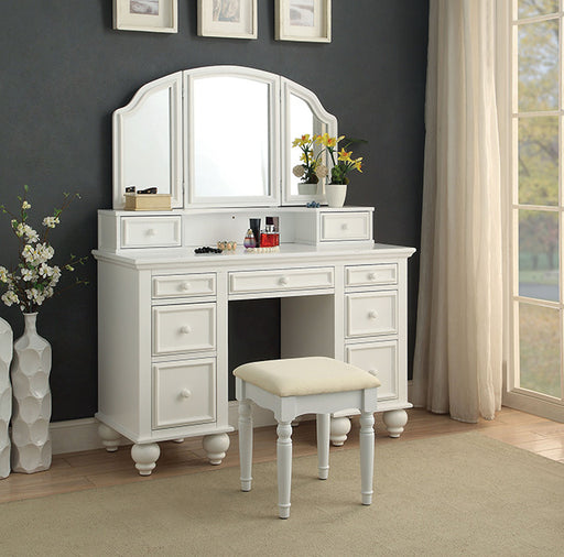 ATHY White Vanity w/ Stool - Premium Vanity from FOA East - Just $583.05! Shop now at Furniture Wholesale Plus  We are the best furniture store in Nashville, Hendersonville, Goodlettsville, Madison, Antioch, Mount Juliet, Lebanon, Gallatin, Springfield, Murfreesboro, Franklin, Brentwood